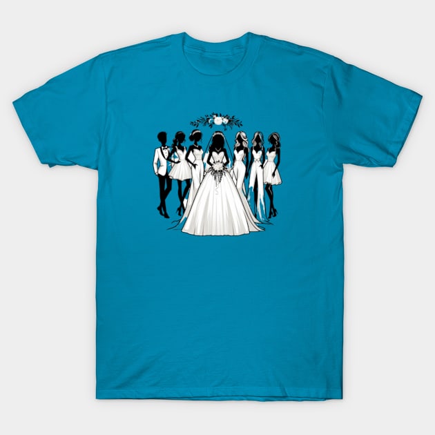 Bride and Bridesmaids T-Shirt by EverBride